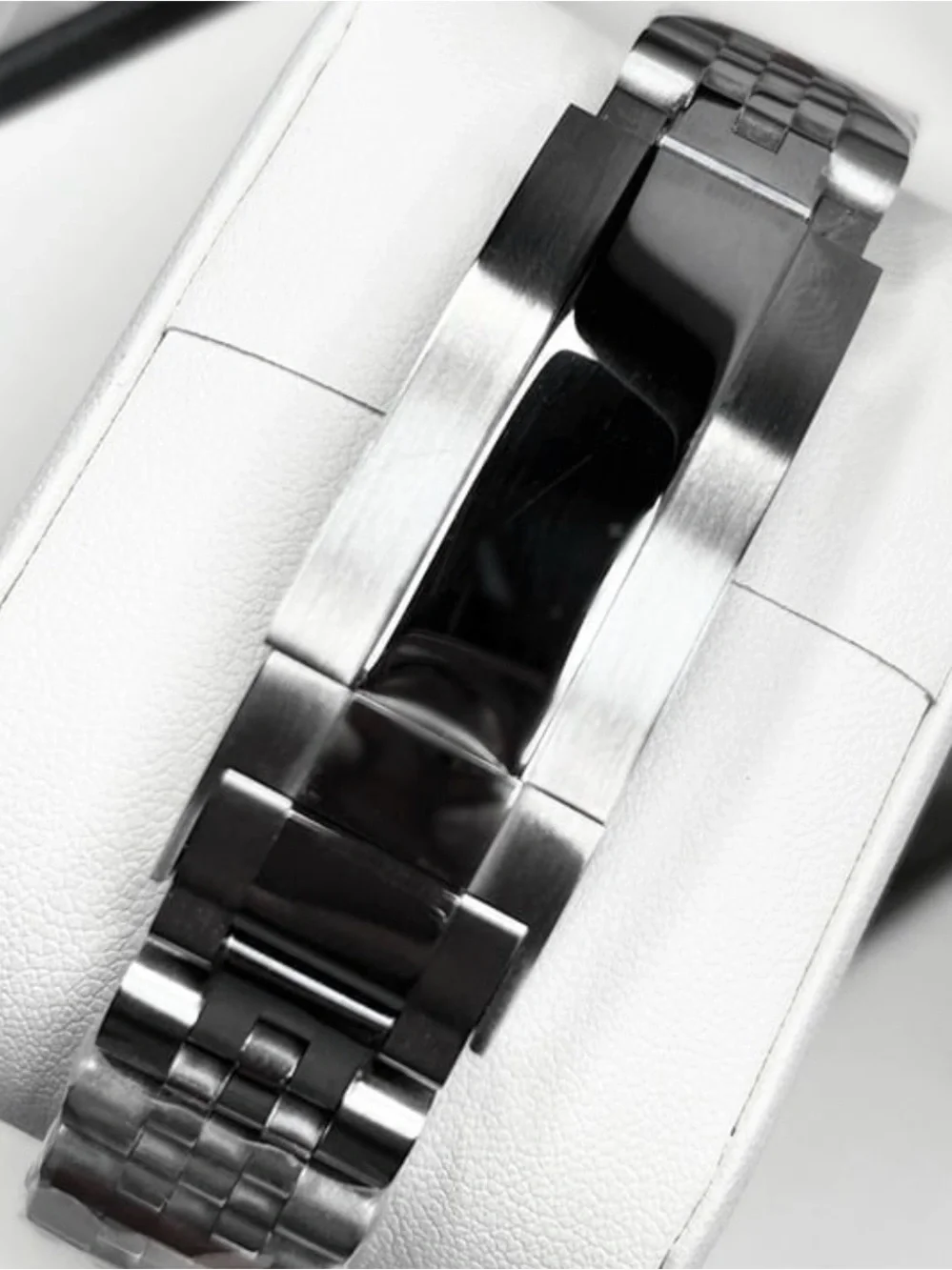 Custom Seiko Black Automatic Date Mod Watch Sub Lume Silver Jubilee Steel